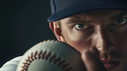 Baseball playoffs with a pitcher looking toward the batter. Featuring focus and strategy