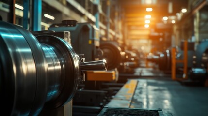 Fototapeta premium Machinery in a Modern Manufacturing Facility with Industrial Equipment