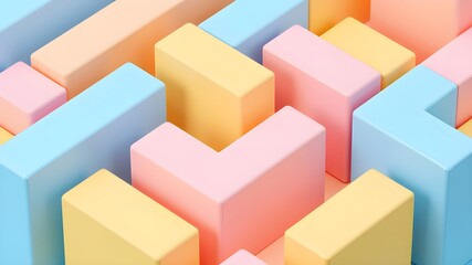 Fototapeta premium Creative space for pastel cubes