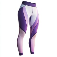 Sporty high-waisted leggings in breathable fabric isolated on white