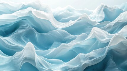Obraz premium Abstract light blue and white background with wavy lines creating a soft flowing design