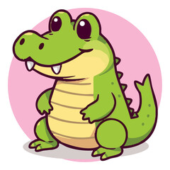 A cute fat crocodile illustration