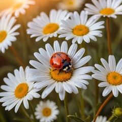 Obraz premium Ladybug on Daisy