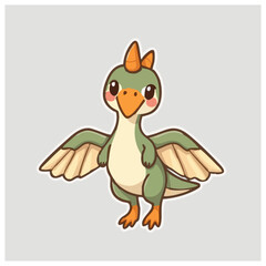 A cute flying monster with wings