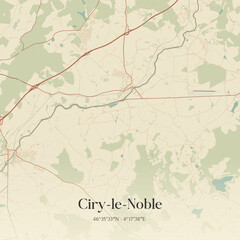 Obraz premium Vintage map of Ciry-le-Noble, France.