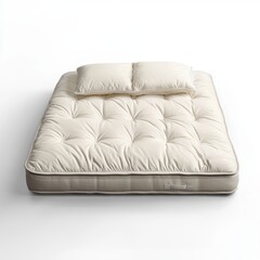 Fototapeta premium Ultra-soft pillow-top memory foam bed with cloud-like comfort isolated on white