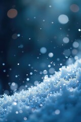 Fine glittering ice crystals suspended in air create an ethereal and captivating bokeh effect, ice crystals, snowy