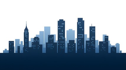 Obraz premium Silhouette of city skyline