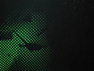 Abstract green dotted pattern with dark background