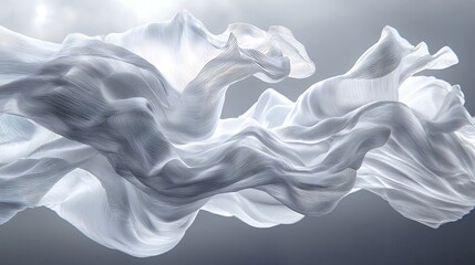 Obraz premium Abstract white fabric flowing, light reflecting