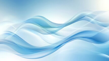 Fototapeta premium Abstract blue waves creating a serene atmosphere, with soft gradients and light reflections in the background, suitable for calming designs