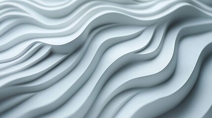 Fototapeta premium Abstract white wavy layered design background