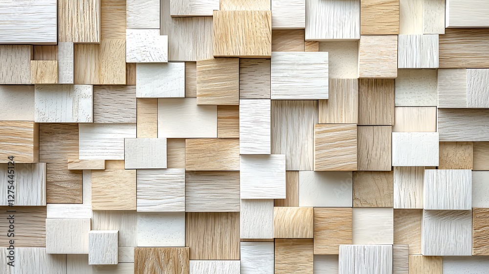 Poster Abstract wood block pattern background