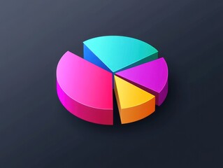 Obraz premium Colorful pie chart representing data visualization trends