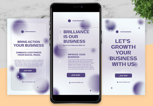 Purple And White Social Media Business Story