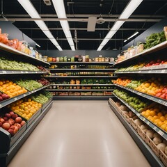 Fresh Produce Aisle in Modern Supermarket