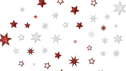 A pattern of red and white stars on a black background, creating a festive and celebratory feel.