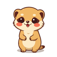 A cute lovely meerkat illustration