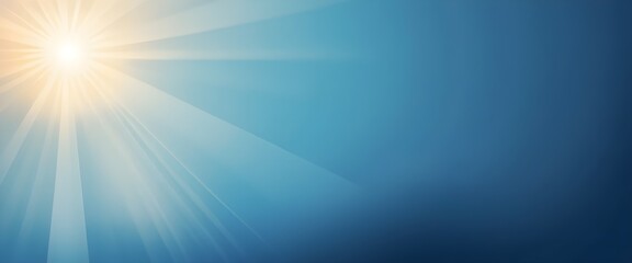 Obraz premium Sunbeams on Blue Gradient Background