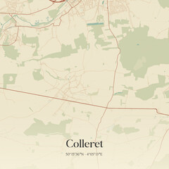 Obraz premium Vintage map of Colleret, France.