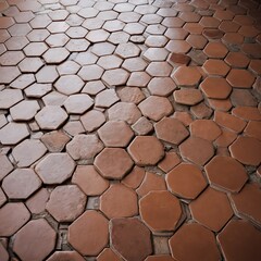 Brown Hexagonal Tile Floor Texture