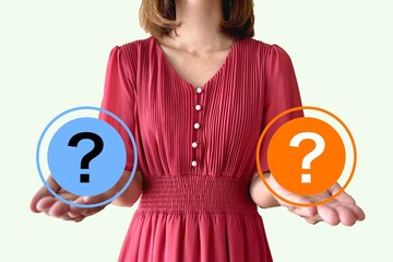 どちらを選びますか？女性とはてなマーク
