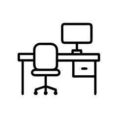 office workspace desk icon design
