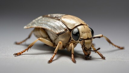 A close-up shot of a bed bug magnified through a handheld magnifying glass placed on a white