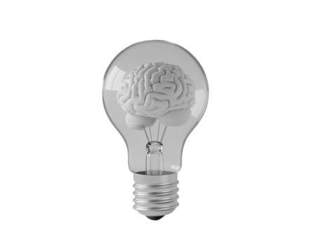 Brain Inside Light Bulb