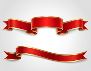 Red and Gold Ribbons Set