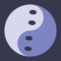 Yin and yang ghosts. Halloween illustration in flat style.