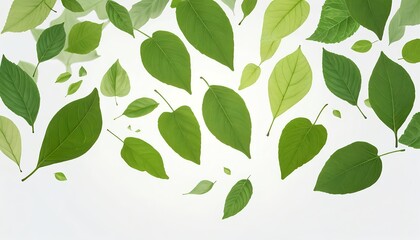 Obraz premium Falling Green Leaves