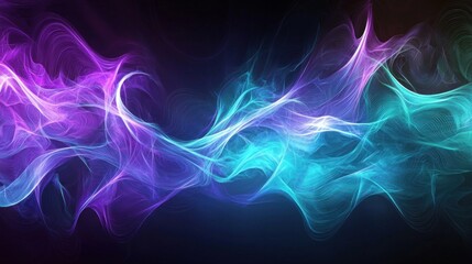 Fototapeta premium Abstract Swirling Nebula: A Symphony of Purple and Teal Hues