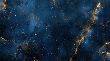 Luxurious navy blue ink marble texture map pattern background