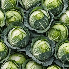 Fototapeta premium Fresh Green Cabbages Close Up