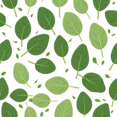 Spinach Leaves Seamless Pattern