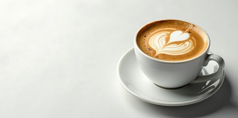 Mocha coffee on white with slight blur and darkening effect, surface, texture