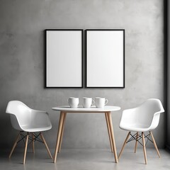 Modern Minimalist Interior Design with Mockup Frames