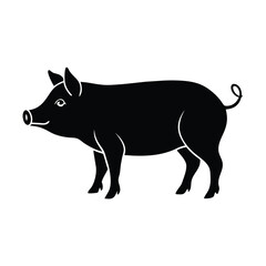 black and white pig vector