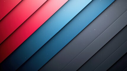 Obraz premium A captivating abstract piece featuring diagonally arranged dark and light layers of red and blue tones, enhanced with shadow effects that create a strong visual impact.