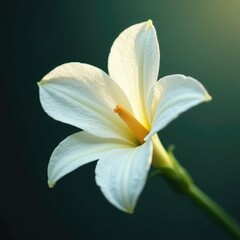 Fototapeta premium delicate white petals unfolding from a vanilla stick, blossom, flower, bloom