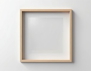 Blank Wooden Frame on White Wall