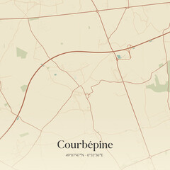 Vintage map of Courbépine, France.