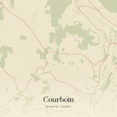 Obraz premium Vintage map of Courboin, France.