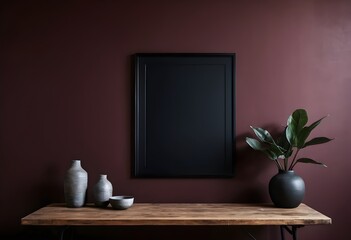 Modern Minimalist Interior Design Mockup with Blank Frame