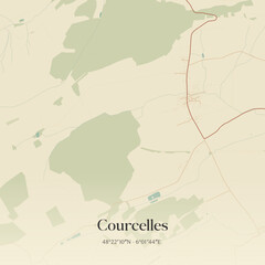 Obraz premium Vintage map of Courcelles, France.
