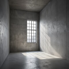 Sunlit Empty Concrete Room
