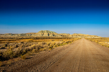 Remote Dirt Road in the Wyoming Badlands