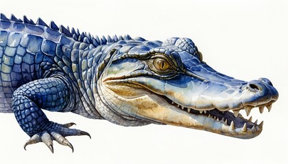 Fototapeta premium Blue Alligator Head and Body Close-Up