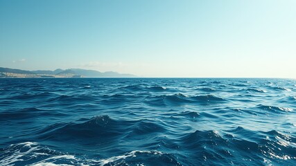 Fototapeta premium Mediterranean Sea Daytime Beauty - Stunning Azure Waves